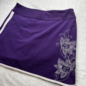 Athleta Womens Swift Zip Tennis Golf Skort Skirt Purple Floral  Sz 6 Performance